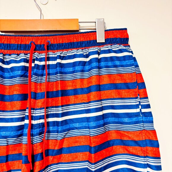 OLD NAVY Men’s red & blue striped swim shorts | Large * - Picture 4 of 7